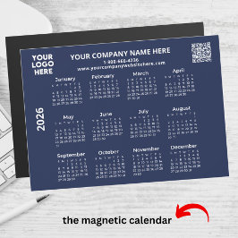 2026 Zakelijk Uw Logo QR Code Kalender Magnet