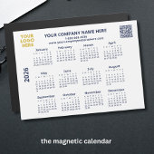 2026 Zakelijk Uw Logo QR Code Kalender Magnet