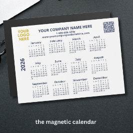 2026 Zakelijk Uw Logo QR Code Kalender Magnet