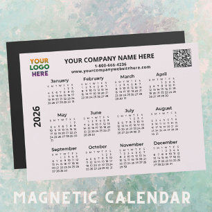 2026 Zakelijk Uw Logo QR Code Kalender Magnet
