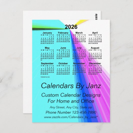 2026 Zakelijke kalender 'Vanishing Point' van Janz Briefkaart (Voorkant / Achterkant)