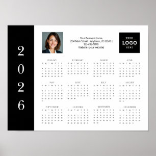 2026 Zakelijke Logo Foto Volle jaar Muurkalender Poster