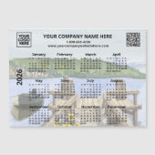2026 Zakelijke Logo QR Dock Water Kalender Magnet (Voorkant)