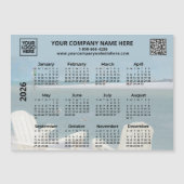 2026 Zakelijke Logo QR Strandkalender Magnet (Voorkant)