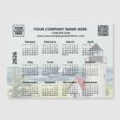 2026 Zakelijke Logo QR Vuurtoren Kalender Magnet (Voorkant)