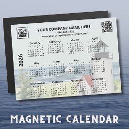 2026 Zakelijke Logo QR Vuurtoren Kalender Magnet