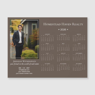 2026 Zakelijke Magnetische Fotokalender - Bruin