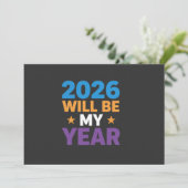 2026 Zal Mijn Jaar Zijn Inspirerende Nieuwe Beginn Kaart (Staand voorkant)