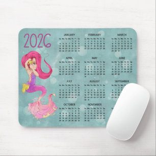 2026 Zeemeermin Bureaubladkalender Muismat