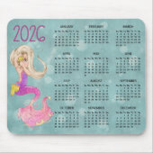 2026 Zeemeermin Bureaubladkalender Muismat (Voorkant)