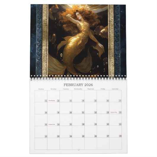 2026 Zeemeerminnen 2 Fantasy Art Kalender (Feb 2026)