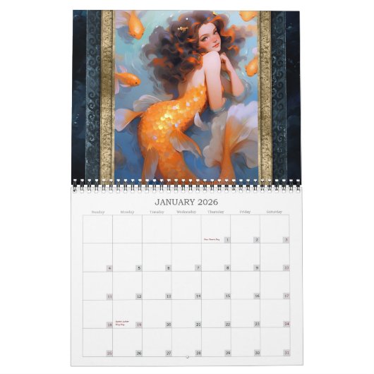 2026 Zeemeerminnen Fantasy Art Kalender (Jan 2026)