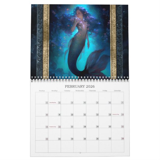 2026 Zeemeerminnen Fantasy Art Kalender (Feb 2026)