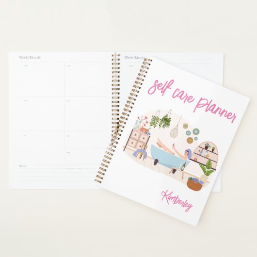 2026 Zelfzorg Schattigee Girly gepersonaliseerde n Planner (Display)