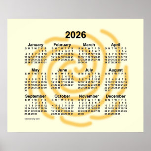 2026 Zonnige Dagen Kalender van Janz Poster