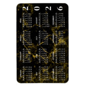 2026 Zwart en Goud Marmeren Kalender Magneet (Verticaal)