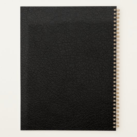 2026 Zwart goud monogrammed scriptnaam elegant Planner (Achterkant)