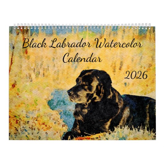 2026 Zwart Lab Hondenliefhebber Vogels Jachthond C Kalender (Hoes)