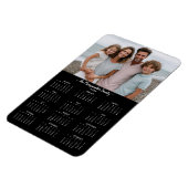 2026 Zwart Moderne Gepersonaliseerde Fotokalender Magneet (Linkerzijde)