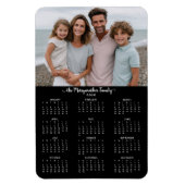 2026 Zwart Moderne Gepersonaliseerde Fotokalender Magneet (Verticaal)