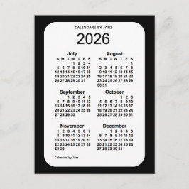 2026 Zwarte 6-maandenkalender van Janz Briefkaart