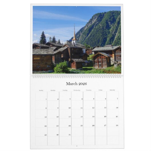 2026 Zwitserland natuur & landschapsfoto Kalender (Mar 2026)