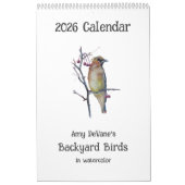 2026Achtertuin Vogels in Waterverf Kalender (Hoes)