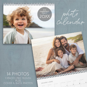 2027 -- 14 Foto Sjabloon Volledige Afdekking Kalender