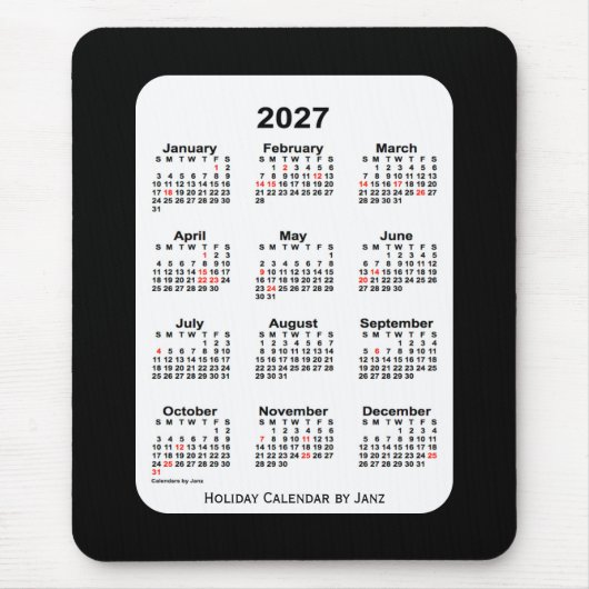 2027 2027 2010 Zwarte Agenda van Janz Muismat (Voorkant)