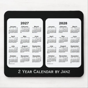 2027-2028 2 jaar zwart-wit agenda van Janz Muismat