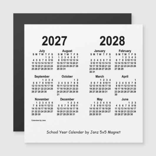 2027-2028 Agenda van het Witte Schooljaar van Janz (Voorkant / Achterkant)