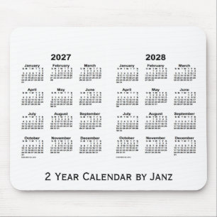 2027-2028 de Witte Kalender van 2 Jaar door Janz Muismat