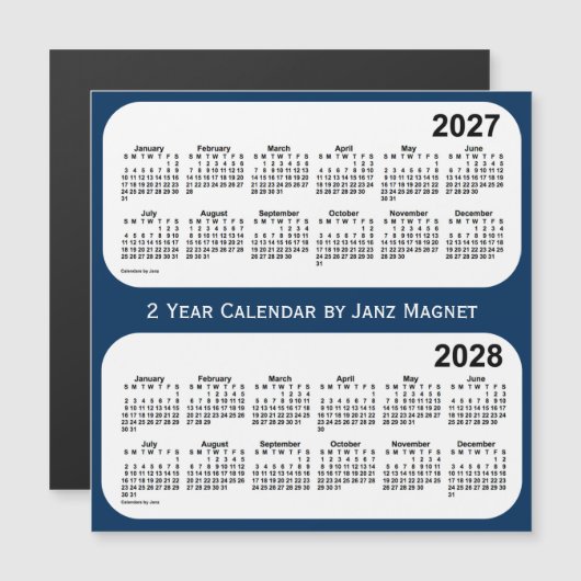 2027-2028 Politiedoos Blauw 2 jaar Agenda van Janz (Voorkant / Achterkant)