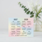 2027-2028 Rainbow 52-weekagenda van Janz Briefkaart (Staand voorkant)