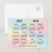 2027-2028 Rainbow 52-weekagenda van Janz Briefkaart (Voorkant / Achterkant)