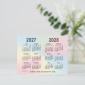 2027-2028 Rainbow Cloud School Agenda van Janz Briefkaart (Staand voorkant)