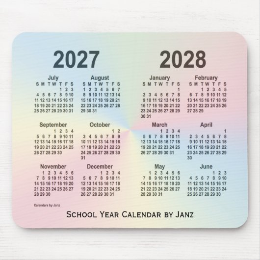 2027-2028 Rainbow Cloud School Agenda van Janz Muismat (Voorkant)
