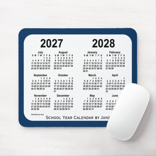 2027-2028 Schoolagenda voor politie: Blauwe School Muismat (Met muis)