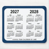 2027-2028 Schoolagenda voor politie: Blauwe School Muismat (Voorkant)