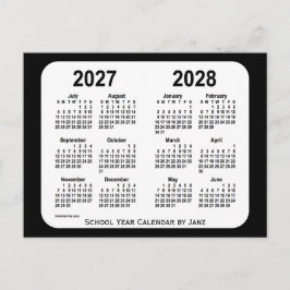 2027-2028 Schoolkalender voor zwart-wit door Janz Briefkaart