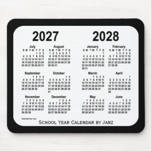 2027-2028 Schoolkalender voor zwart-wit door Janz Muismat