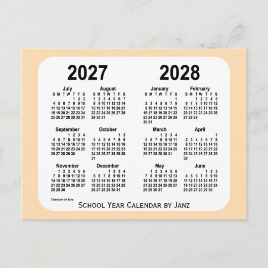 2027-2028 Schoolkalender Wheat Mini door Janz Briefkaart (Voorkant)