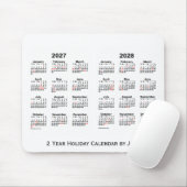 2027-2028 White 2 Year Holiday Calendar door Janz Muismat (Met muis)
