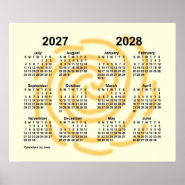 2027-2028 Zonnige Dagen Schooljaar Kalender door J Poster