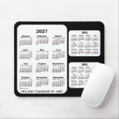 2027-2029 Black 3 Year Holiday Calendar van Janz Muismat (Met muis)
