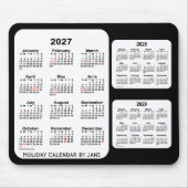 2027-2029 Black 3 Year Holiday Calendar van Janz Muismat (Voorkant)