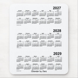 2027-2029 Witte agenda van 3 jaar van Janz Muismat
