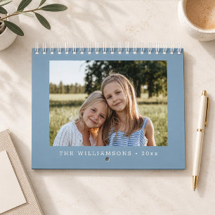 2027 Aangepast Maak Je Eigen Familie Foto Blauw Kalender