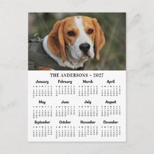 2027 Aangepaste Foto Huisdier Puppy Hond Nieuwjaar Feestdagenkaart
