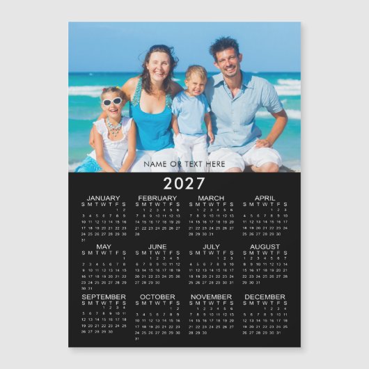 2027 Aangepaste Foto Magnetische Kalender (Voorkant)